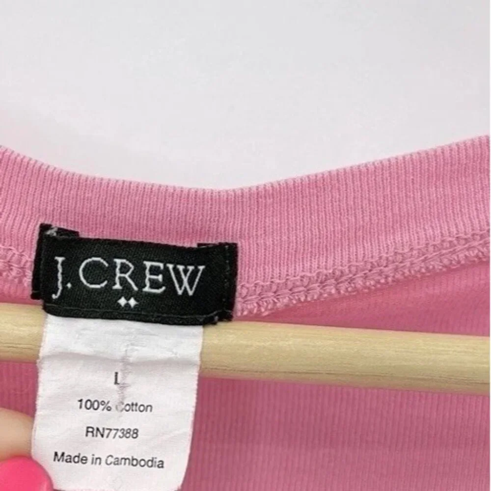 J.Crew Factory‎ Women’s Pink Lightweight V-Neck Pink T-Shirt Size Large See Pics